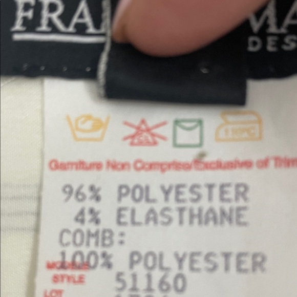 Frank Lyman Design Winter White Striped Blazer Top Button Down Front & Cuffs Sz8 - Picture 9 of 13